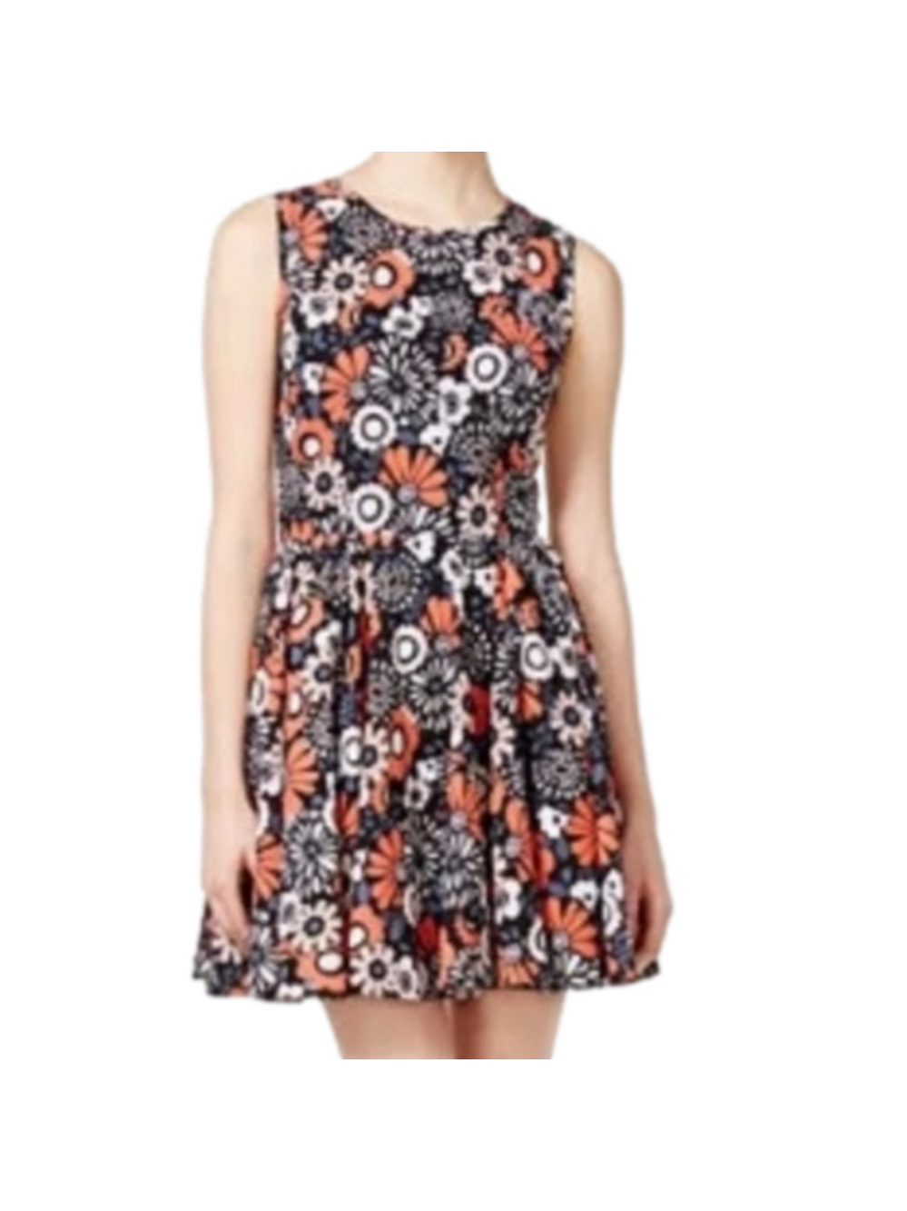 Maison Jules Fit & Flare Floral Sleeveless Skater Dress - Size XXL